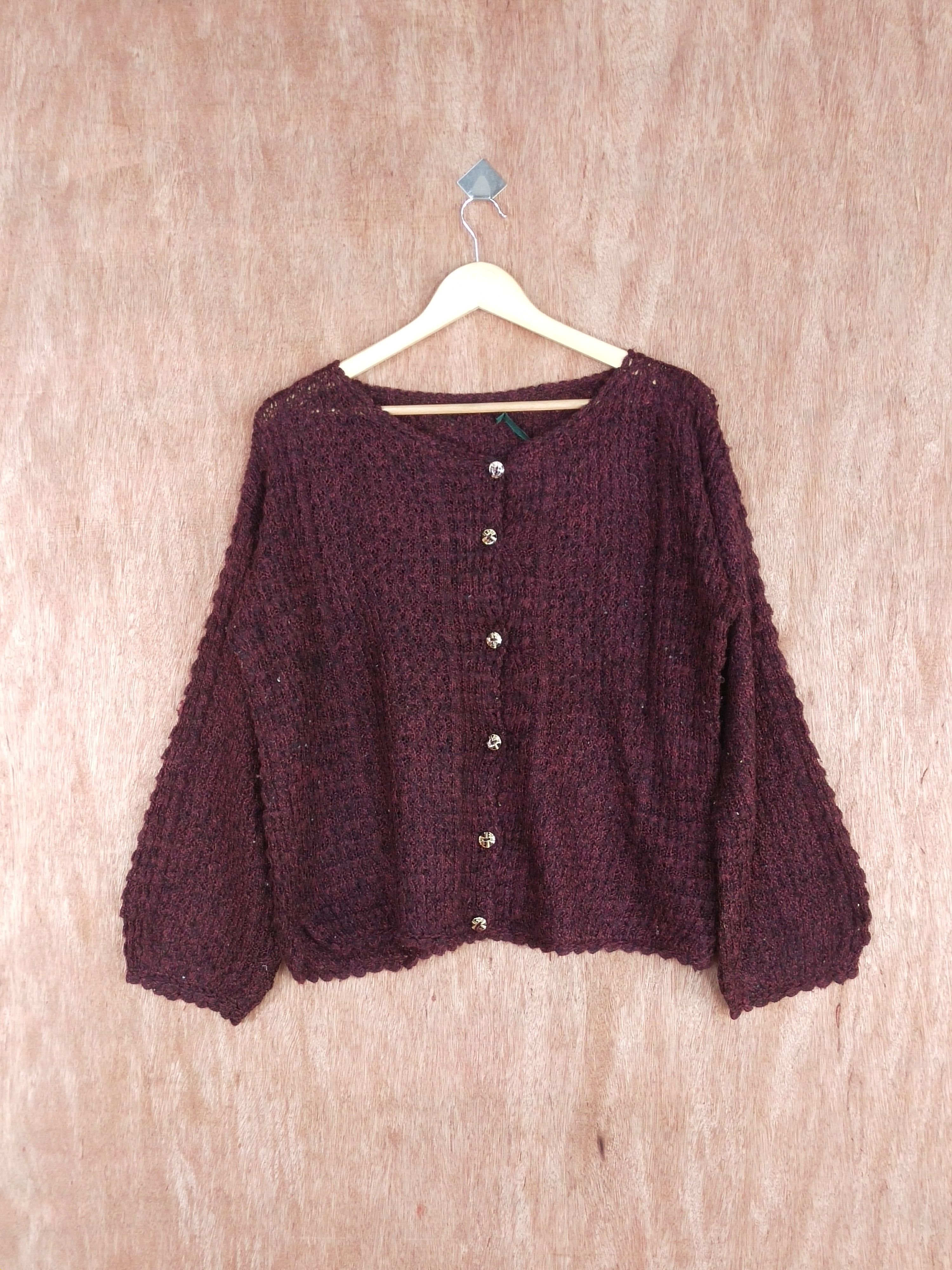 Homespun Knitwear × Japanese Brand Japan Dark purple mohair knitwear #S088 Size M / US 6-8 / IT 42-44 - 1 Thumbnail