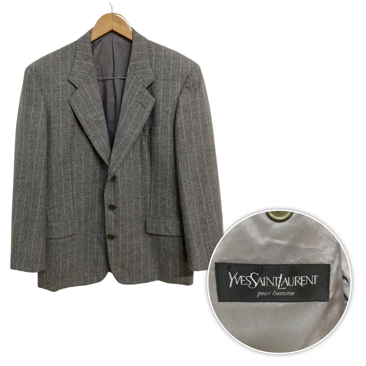 YVES M homme LAURENT SAINT pour ロゴ ジャケット