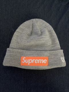 Supreme New Era Box Logo Beanie (FW18) Heather Grey