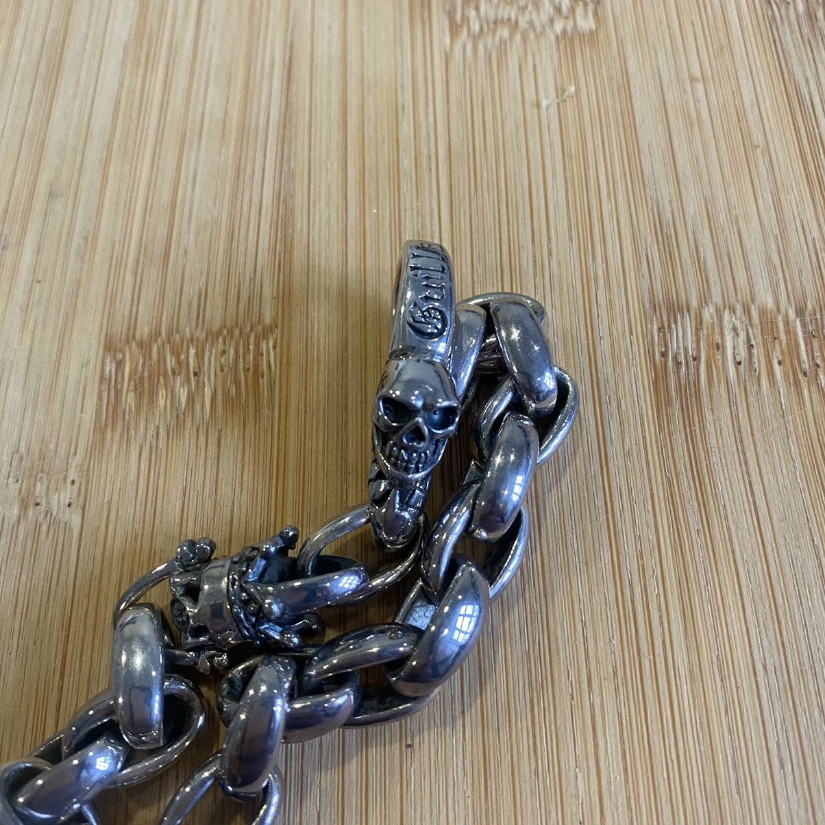 Sterling Silver Onyx Design Studio Guillaume Silver Skull Bracelet Size ONE SIZE - 4 Thumbnail