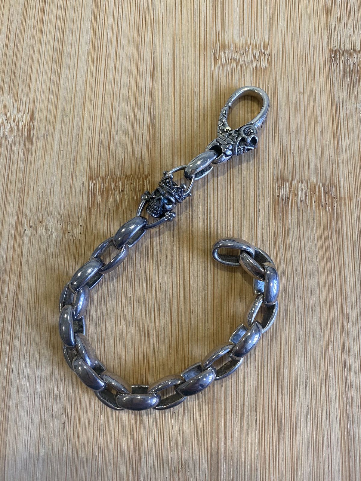 Sterling Silver Onyx Design Studio Guillaume Silver Skull Bracelet Size ONE SIZE - 1 Thumbnail