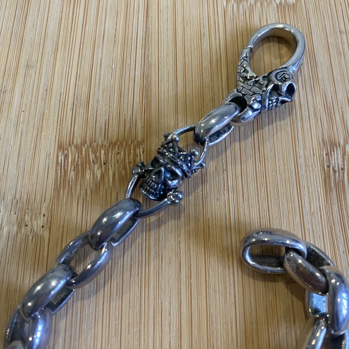 Sterling Silver Onyx Design Studio Guillaume Silver Skull Bracelet Size ONE SIZE - 2 Thumbnail