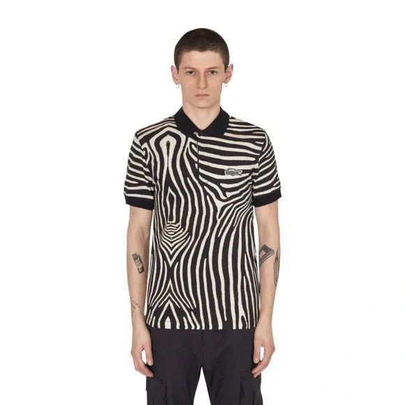 NWT LACOSTE LIVE x NATIONAL GEOGRAPHIC store ZEBRA PRINT POLO SHIRT