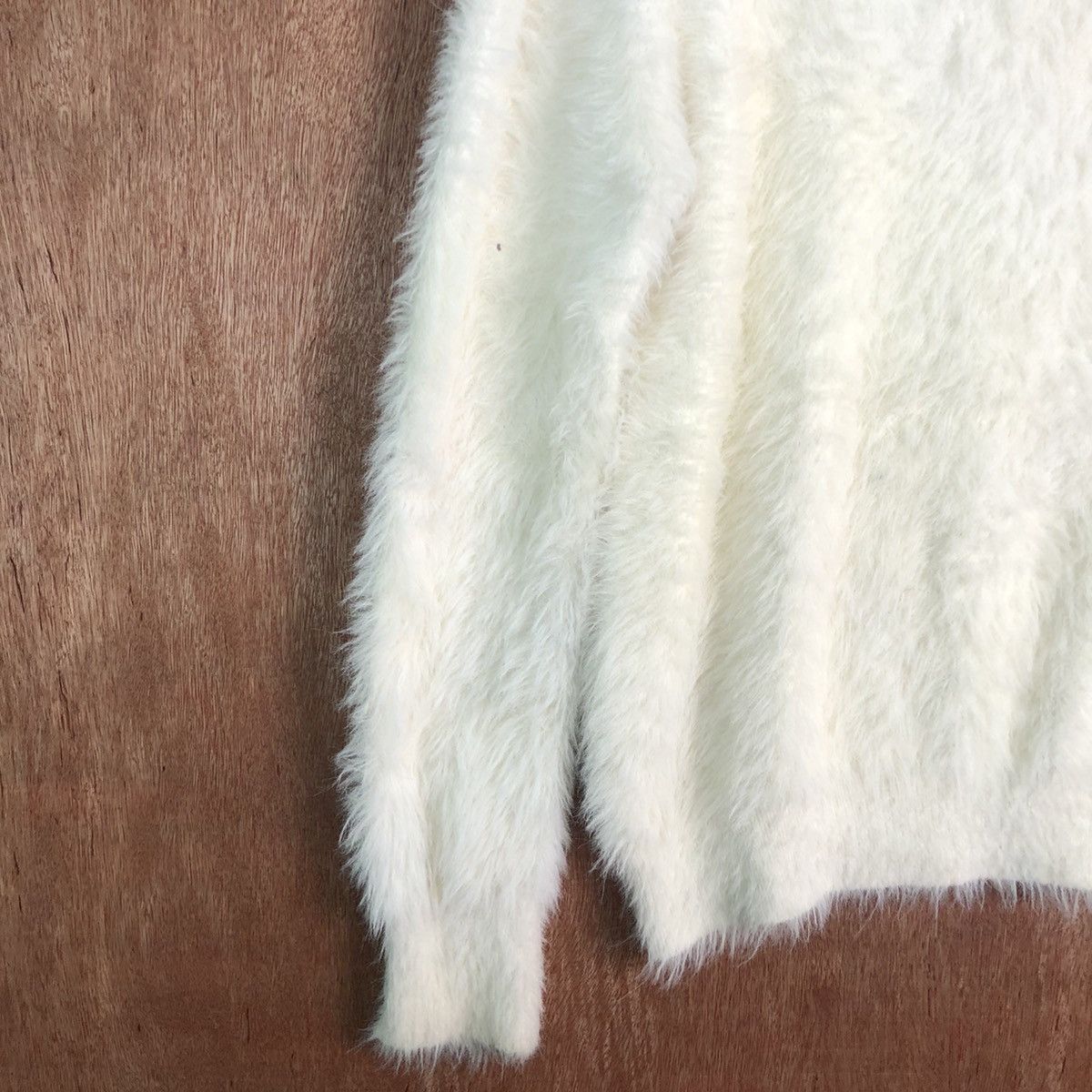 Japanese Brand DLL Dreskip Cream plain MOhair Shag Shaggy Knitwear #c231 Size US L / EU 52-54 / 3 - 7 Thumbnail