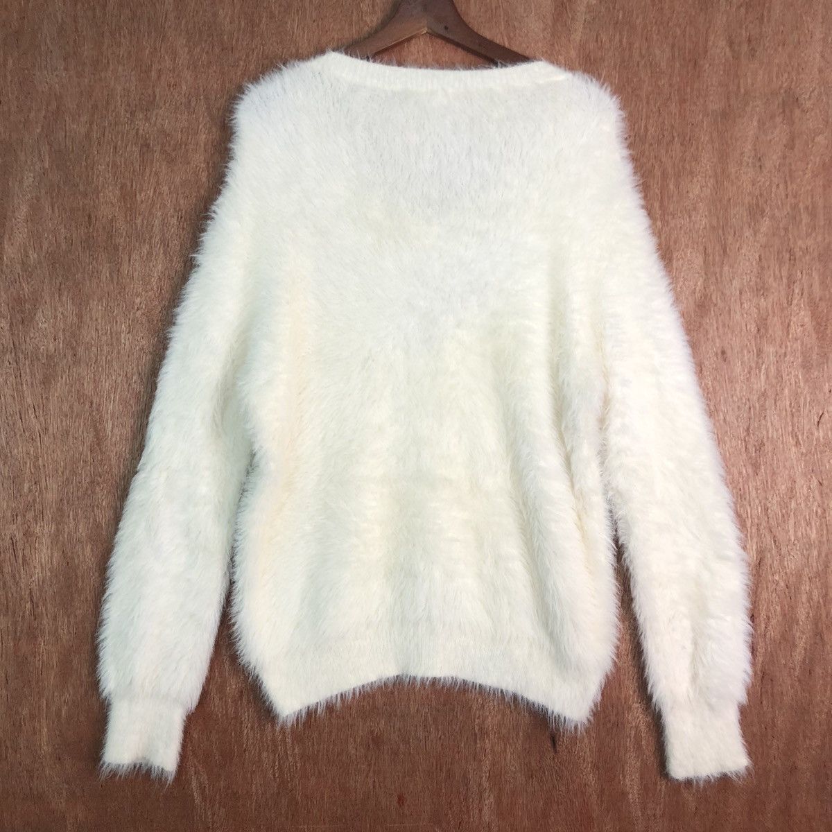 Japanese Brand DLL Dreskip Cream plain MOhair Shag Shaggy Knitwear #c231 Size US L / EU 52-54 / 3 - 9 Thumbnail