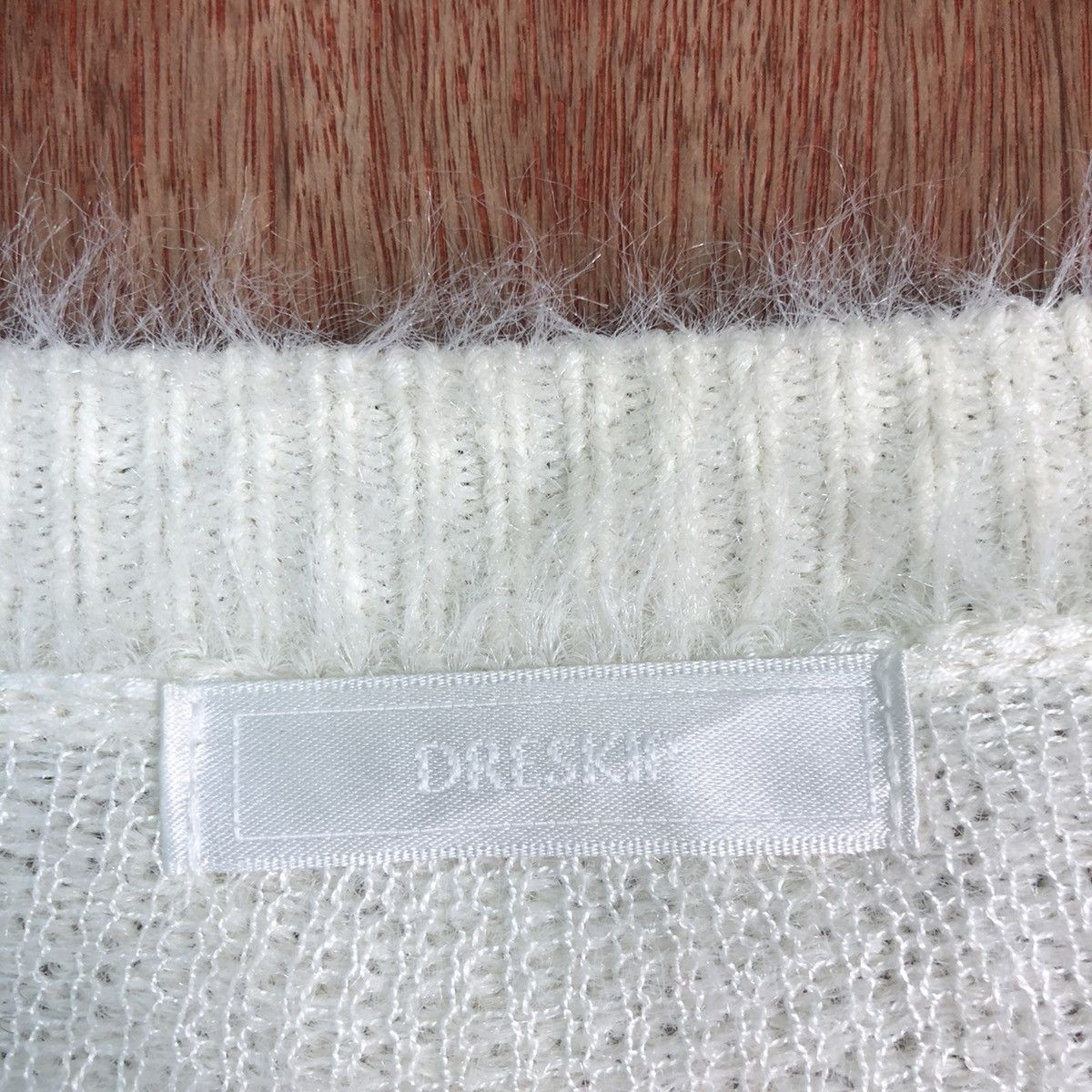 Japanese Brand DLL Dreskip Cream plain MOhair Shag Shaggy Knitwear #c231 Size US L / EU 52-54 / 3 - 8 Thumbnail
