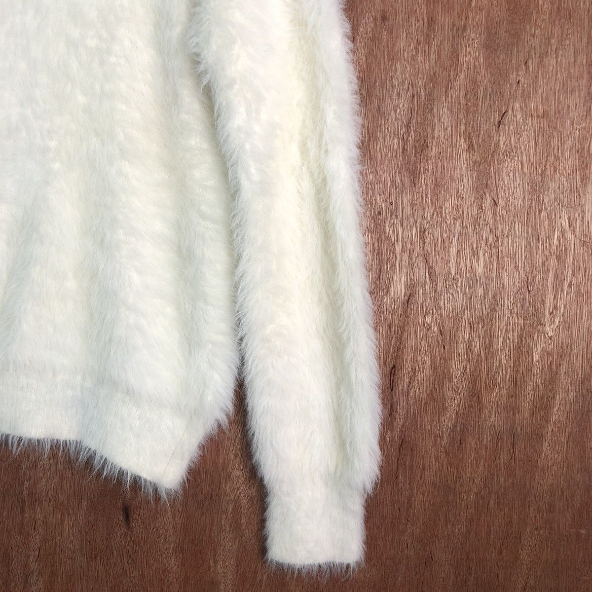 Japanese Brand DLL Dreskip Cream plain MOhair Shag Shaggy Knitwear #c231 Size US L / EU 52-54 / 3 - 5 Thumbnail
