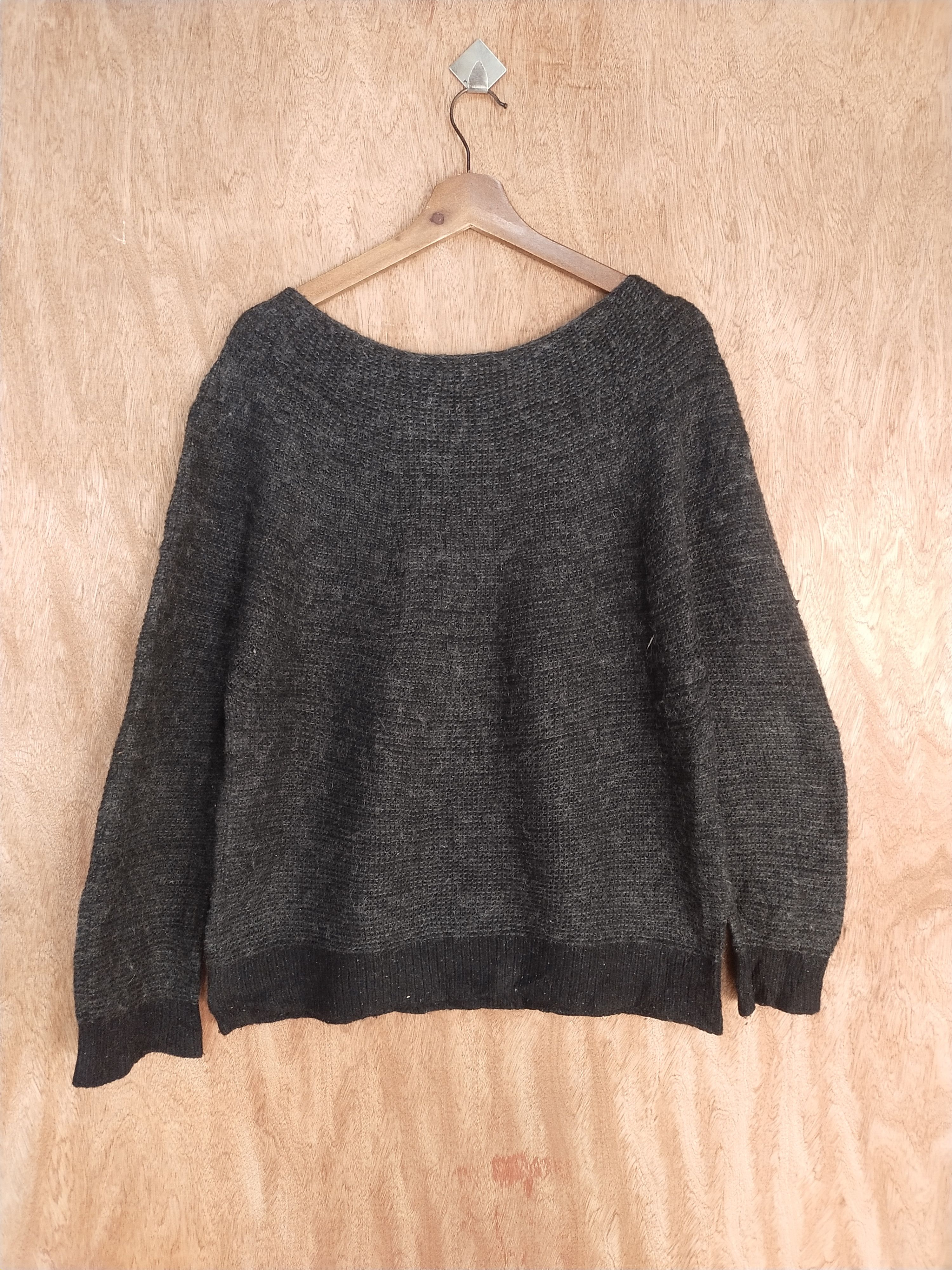 Homespun Knitwear × Japanese Brand Indivi japan size 42 black mohair Knitwear #S091 Size US M / EU 48-50 / 2 - 7 Thumbnail