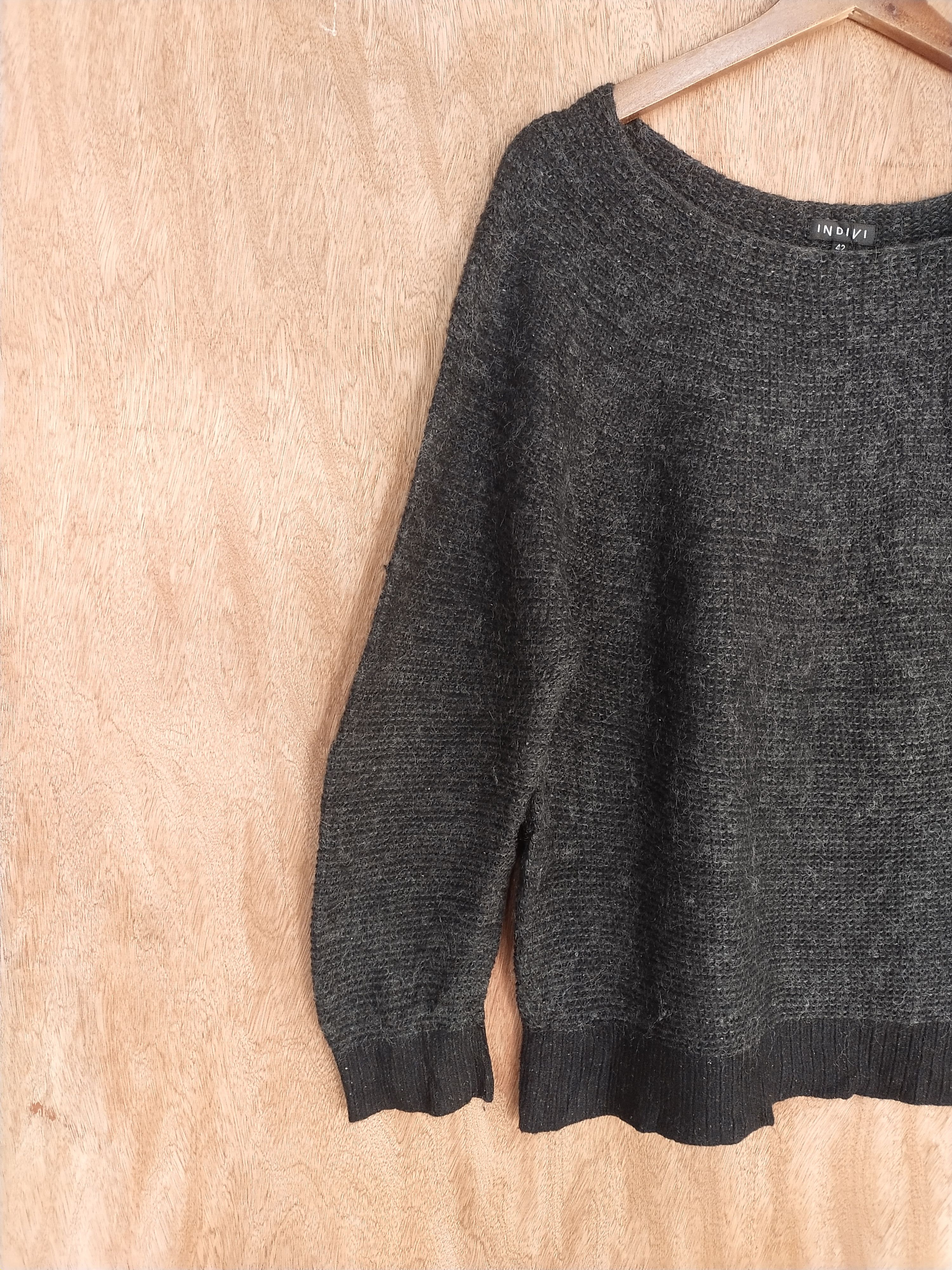 Homespun Knitwear × Japanese Brand Indivi japan size 42 black mohair Knitwear #S091 Size US M / EU 48-50 / 2 - 4 Thumbnail