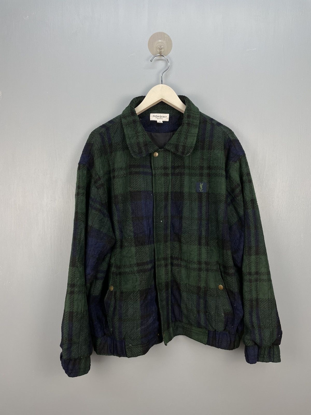 Vintage Vintage Yves Saint Laurent pour homme zip up jacket Size US M / EU 48-50 / 2 - 1 Thumbnail