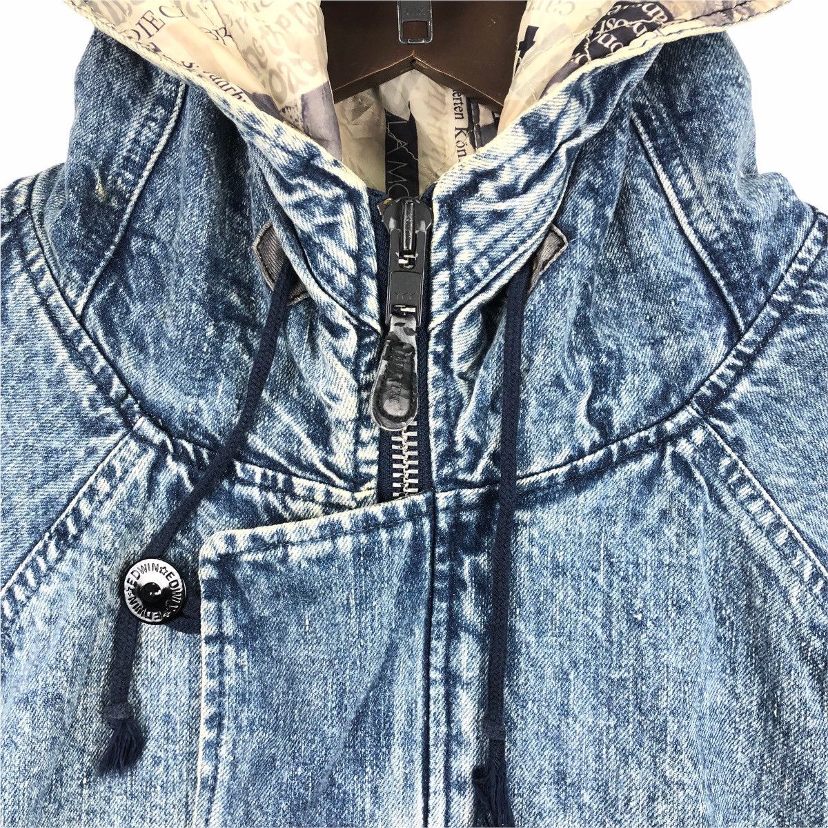 Edwin Vintage Edwin Outdoor Life Denim Jacket Hoodie Size US XXL / EU 58 / 5 - 8 Thumbnail
