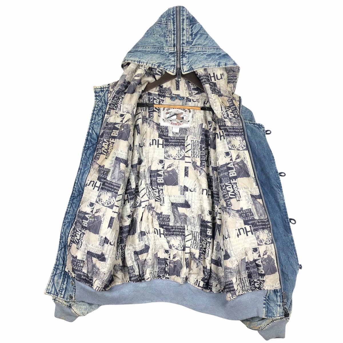 Edwin Vintage Edwin Outdoor Life Denim Jacket Hoodie Size US XXL / EU 58 / 5 - 9 Thumbnail