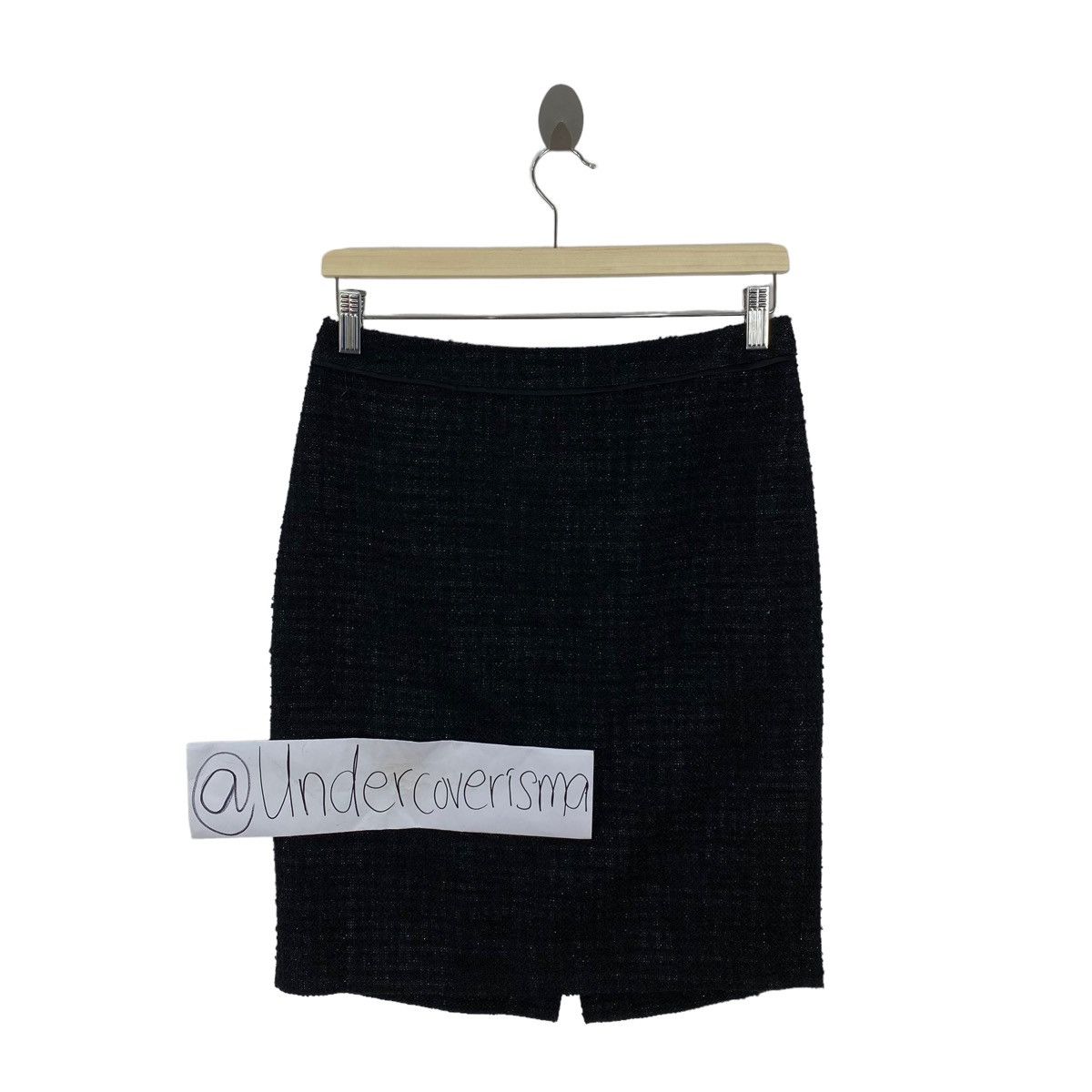 DONNA KARAN New York DKNY Black Wool Midi Skirt