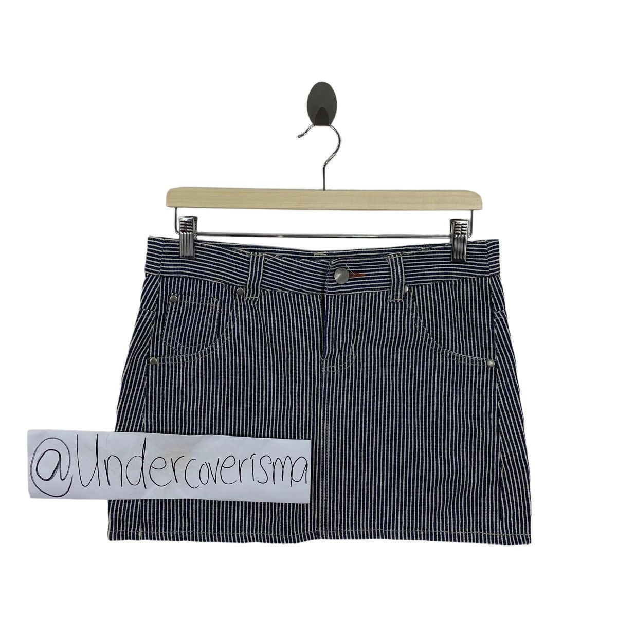 Japanese Brand BABE BE EQUIVALENT Japanese Brand Hickory Stripes Mini Skirt Size 31" - 1 Thumbnail