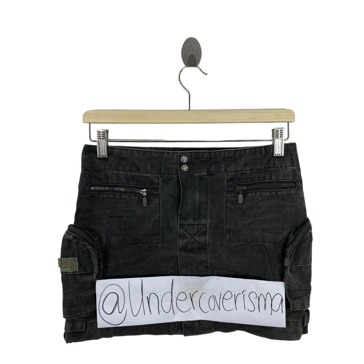 Levi's Vintage LEVI’S Multi Pocket Black Jeans Skirt Size 29" - 1 Thumbnail
