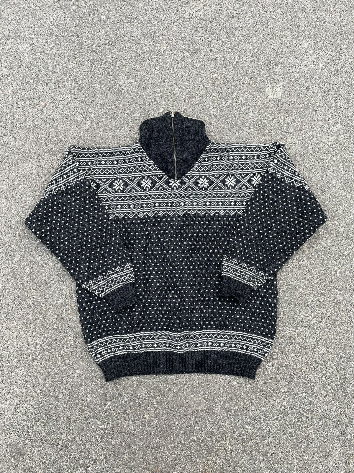 Seditionaries × Vintage Vintage Scandinavian Style Skovdal Wool Zip Sweater Size US L / EU 52-54 / 3 - 1 Thumbnail