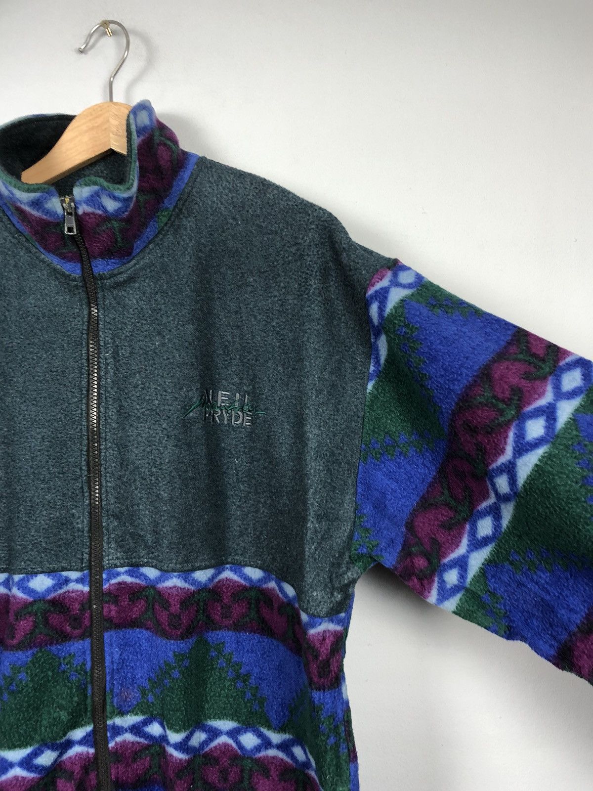 Vintage Crazy Design 💥Vintage 90s Neil Pride Abstract Navajo Fleece Size US L / EU 52-54 / 3 - 6 Thumbnail