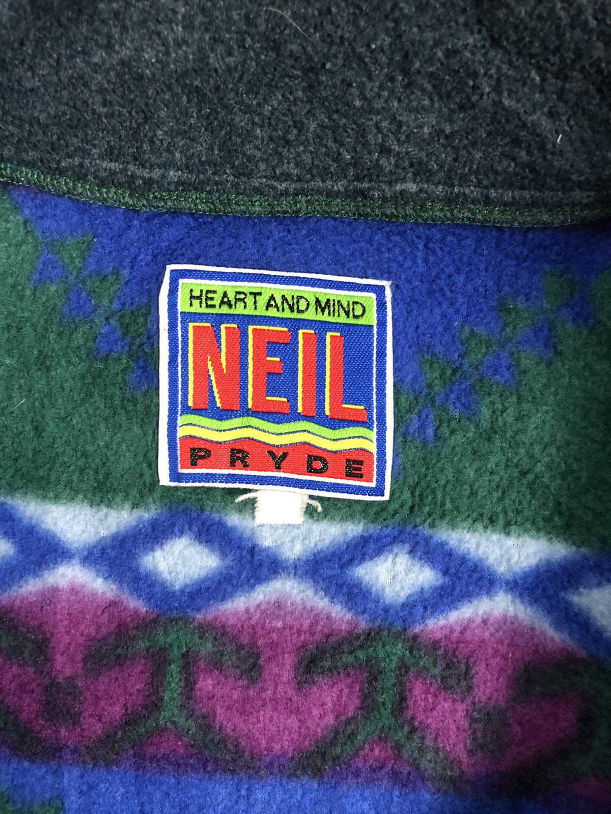 Vintage Crazy Design 💥Vintage 90s Neil Pride Abstract Navajo Fleece Size US L / EU 52-54 / 3 - 9 Thumbnail