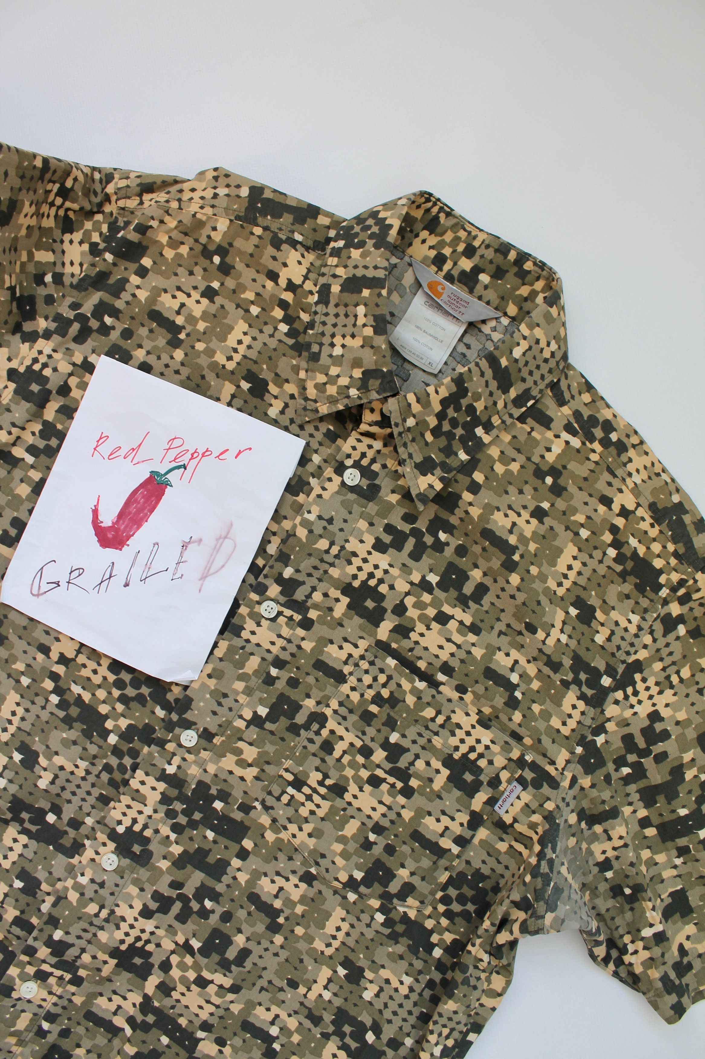 Carhartt VINTAGE! Carhartt Camo Shirt Short Sleeve XL Size US XL / EU 56 / 4 - 10 Thumbnail