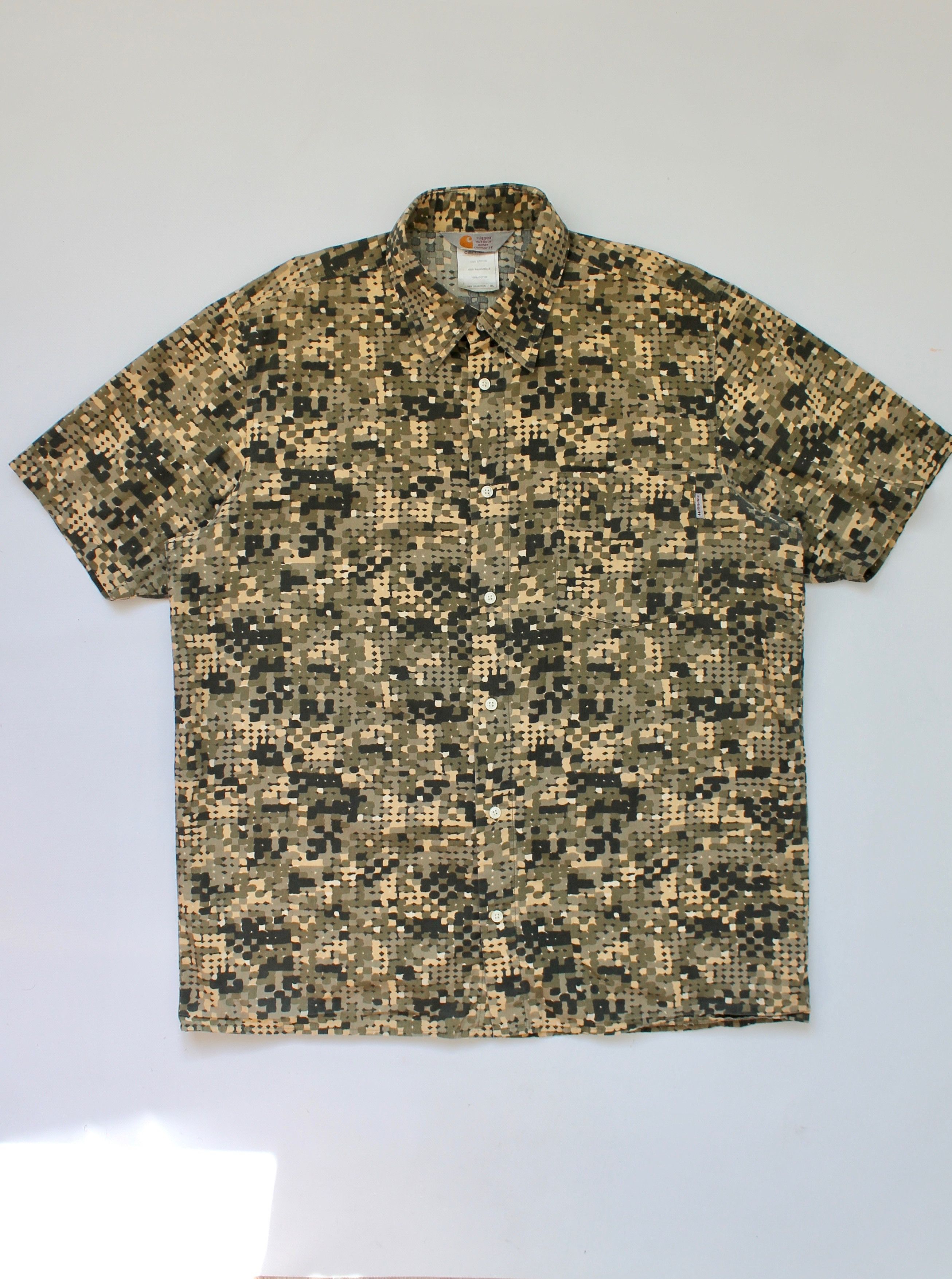 Carhartt VINTAGE! Carhartt Camo Shirt Short Sleeve XL Size US XL / EU 56 / 4 - 1 Thumbnail