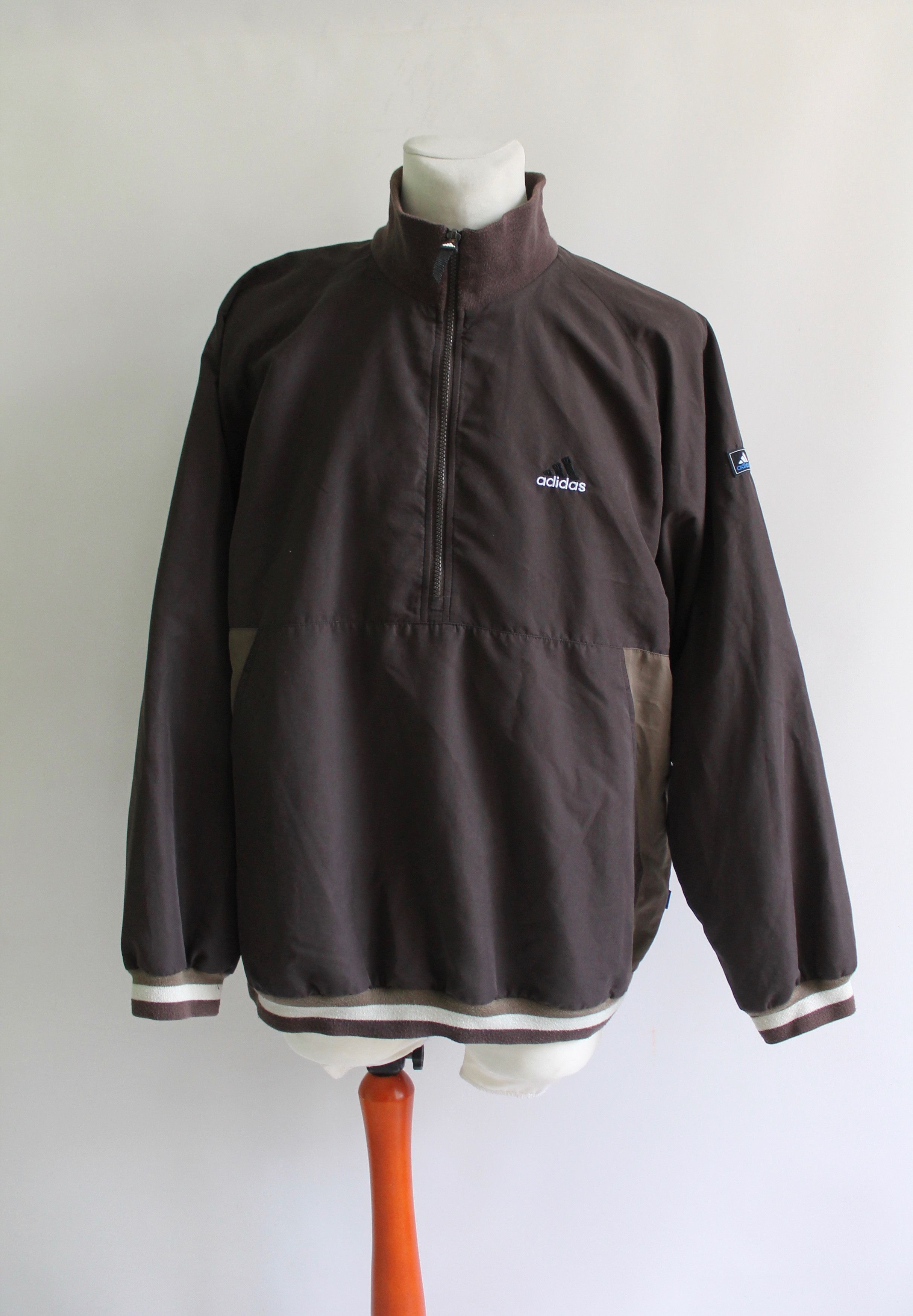 Adidas 1999 ADIDAS equipment Light Jacket Brown 1/4 Zip Size US L / EU 52-54 / 3 - 8 Thumbnail