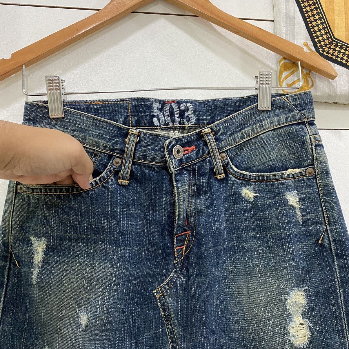 Edwin × Japanese Brand × Vintage Edwin Distressed Denim Jean Short Skirts Size 28" / US 6 / IT 42 - 7 Thumbnail