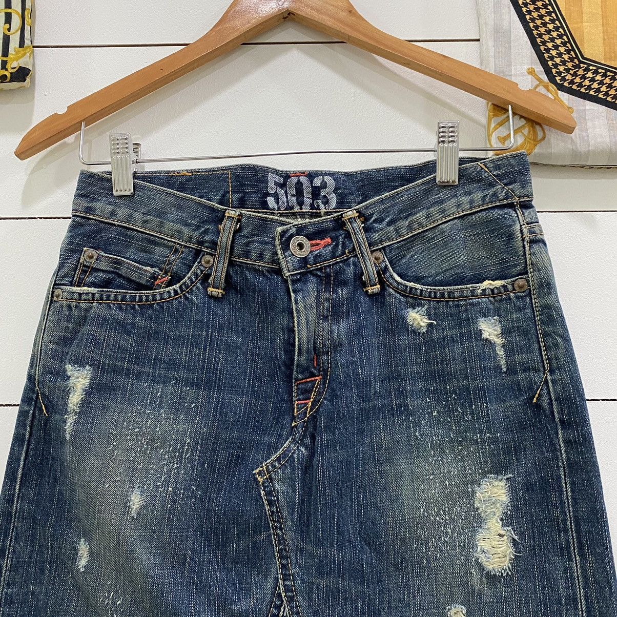 Edwin × Japanese Brand × Vintage Edwin Distressed Denim Jean Short Skirts Size 28" / US 6 / IT 42 - 4 Thumbnail