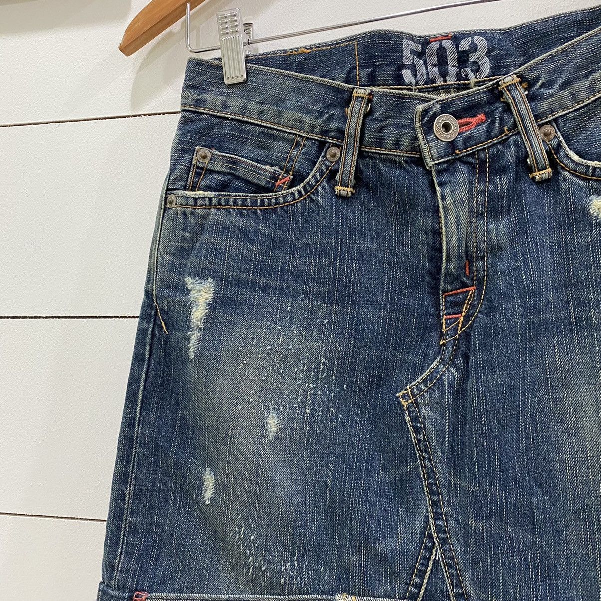 Edwin × Japanese Brand × Vintage Edwin Distressed Denim Jean Short Skirts Size 28" / US 6 / IT 42 - 5 Thumbnail