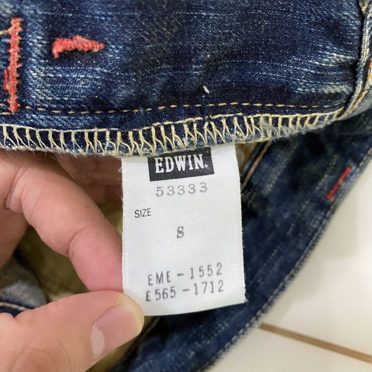 Edwin × Japanese Brand × Vintage Edwin Distressed Denim Jean Short Skirts Size 28" / US 6 / IT 42 - 12 Thumbnail
