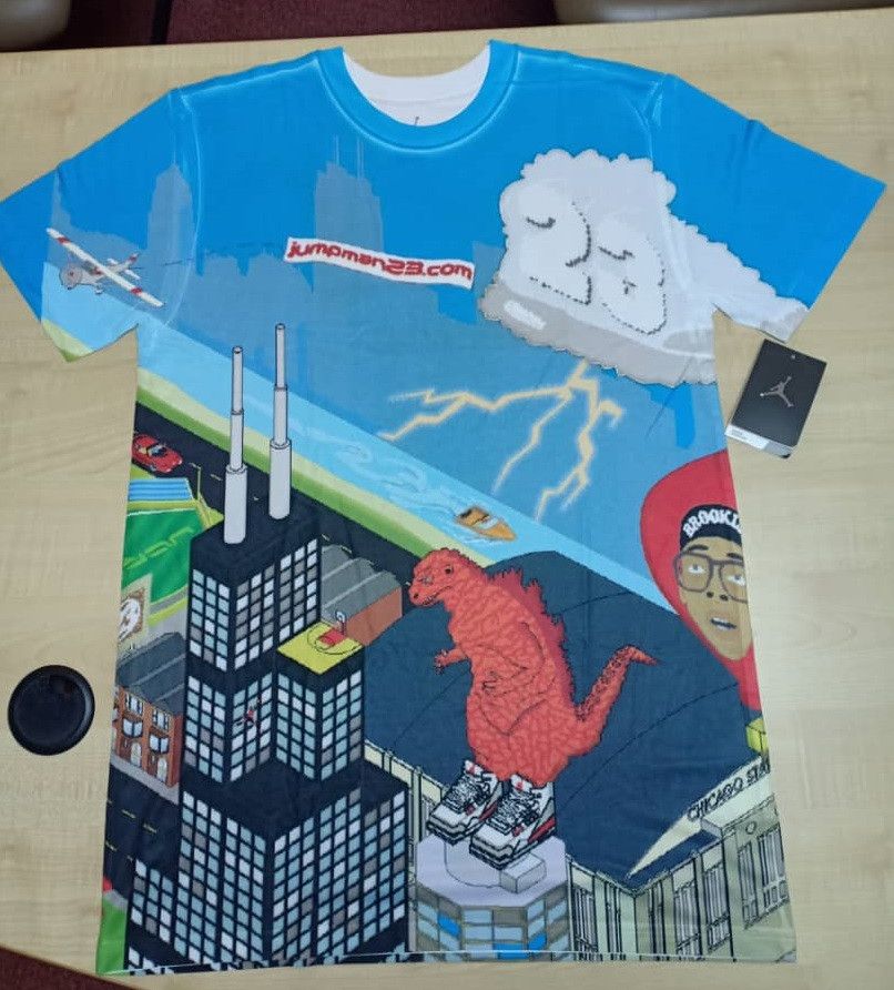 Nike Jump Man VS Godzilla T shirt NBA Rap 5/20