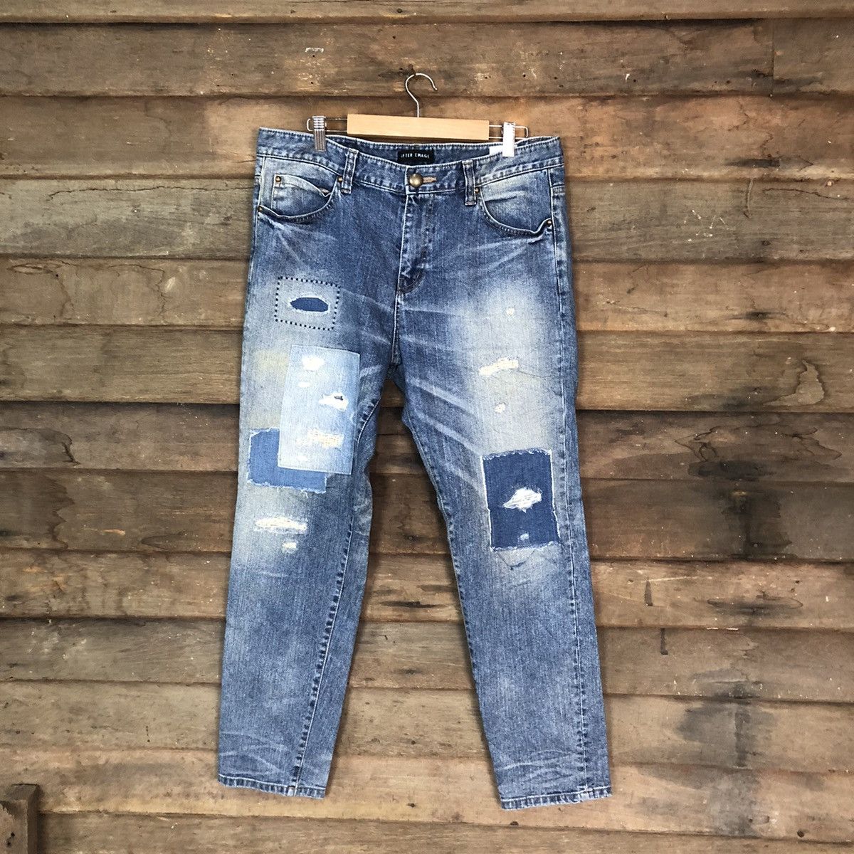 After Image Blue Distressed Denim Pants #034A