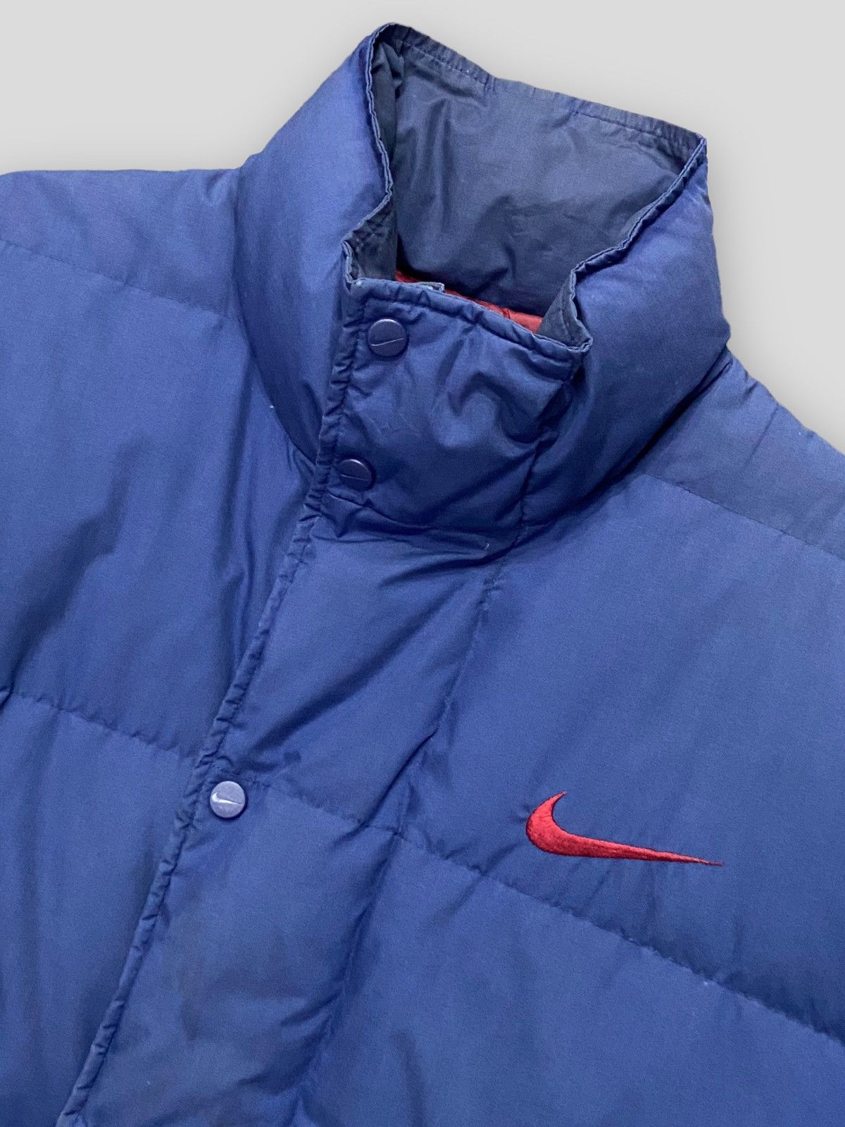 Nike × Vintage Vintage 90s Nike Padded Puffer Down Embroidered Jacket Size US L / EU 52-54 / 3 - 9 Thumbnail