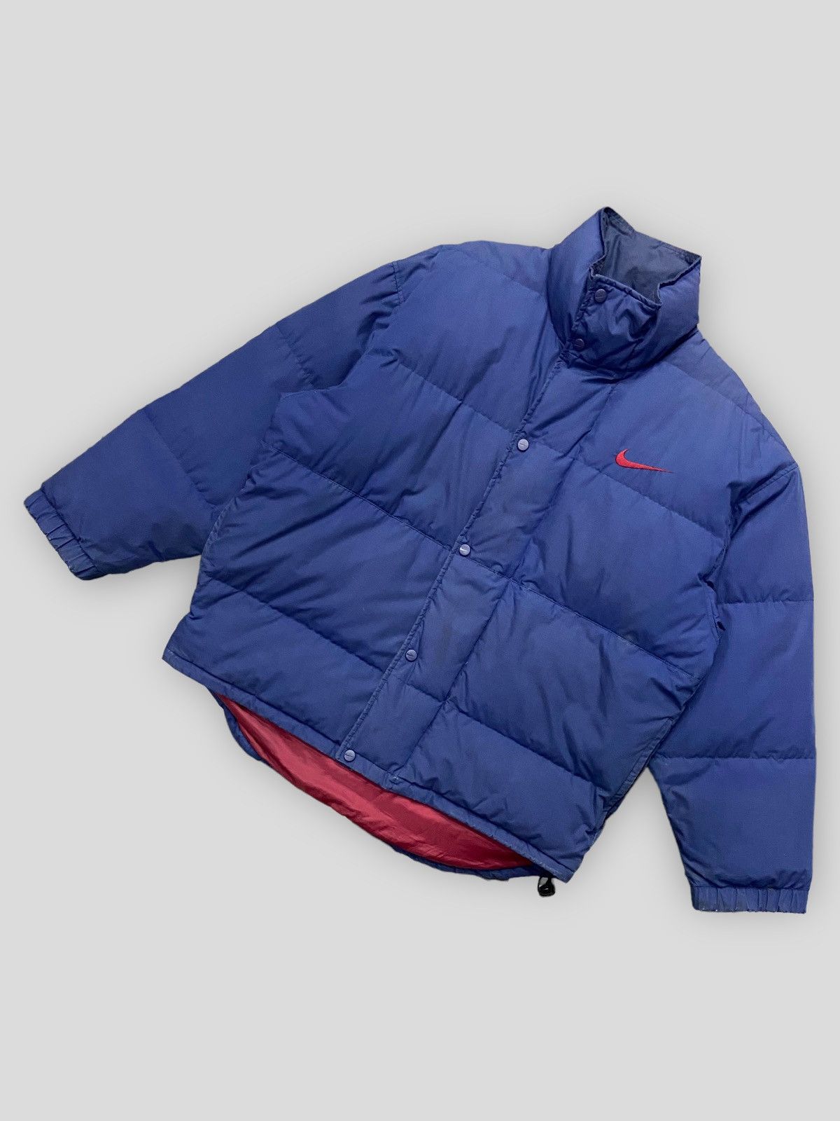 Nike × Vintage Vintage 90s Nike Padded Puffer Down Embroidered Jacket Size US L / EU 52-54 / 3 - 3 Thumbnail