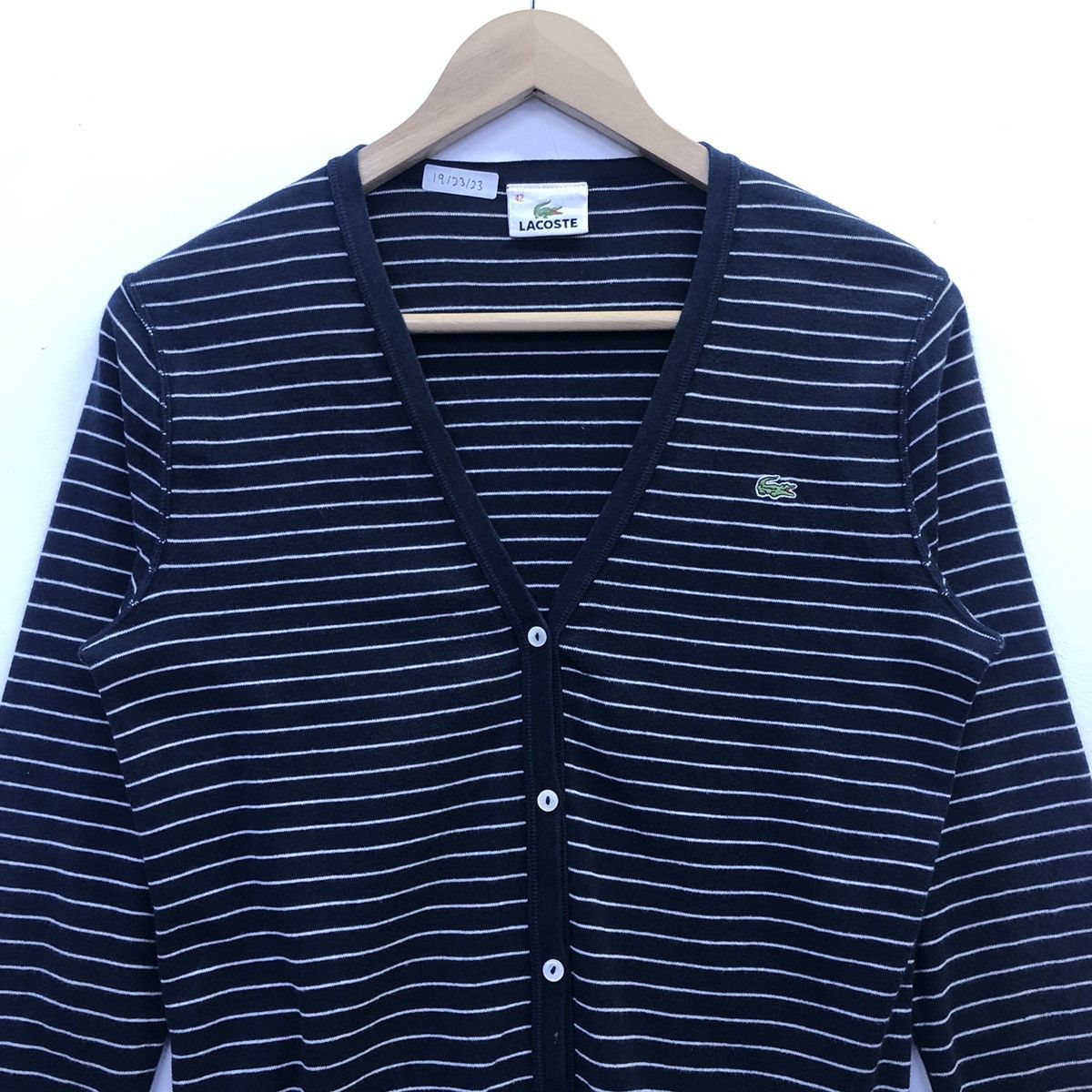 ‘Lacoste Striped Cardigan