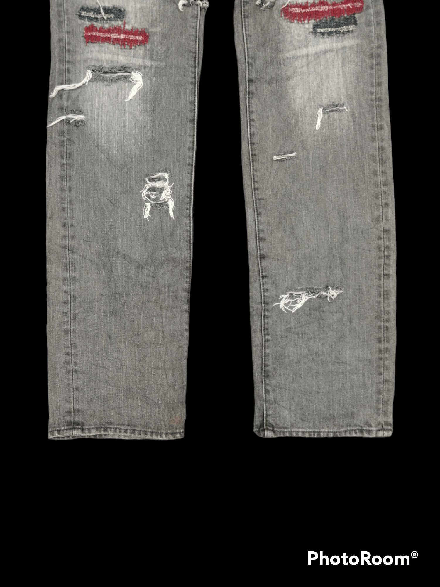 Japanese Brand THRASHED RIPED SUN FADED GREY SIMPLE BEUTY HOMME Size US 30 / EU 46 - 6 Thumbnail