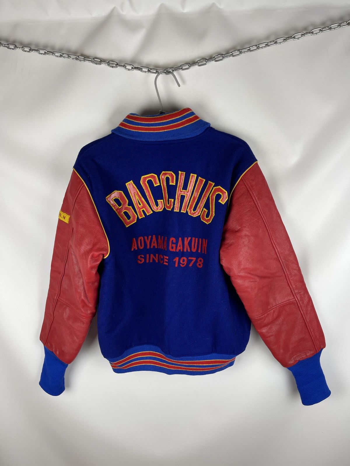 Japanese Brand Vintage Made in Japan Bacchus Aoyama Gakuin Varsity Jacket Size US M / EU 48-50 / 2 - 2 Thumbnail