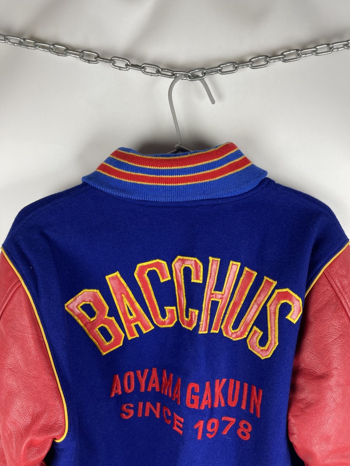 Japanese Brand Vintage Made in Japan Bacchus Aoyama Gakuin Varsity Jacket Size US M / EU 48-50 / 2 - 14 Thumbnail