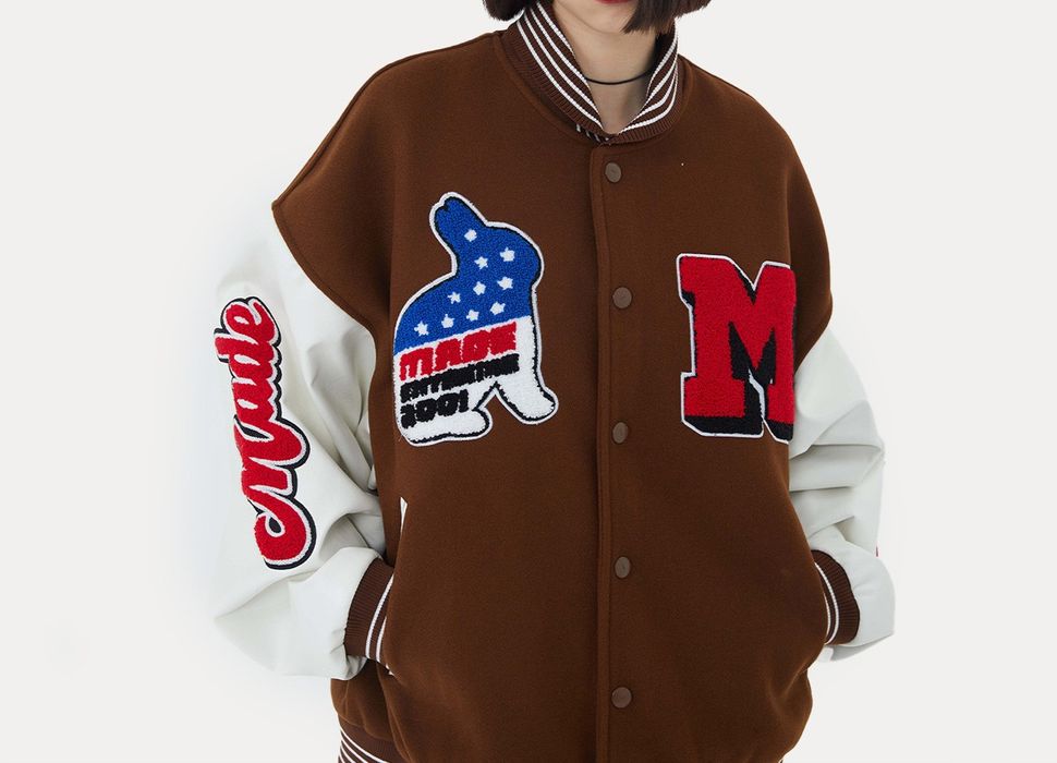 Bomber Jacket Patch Embroidery Varsity Jacket Grailed