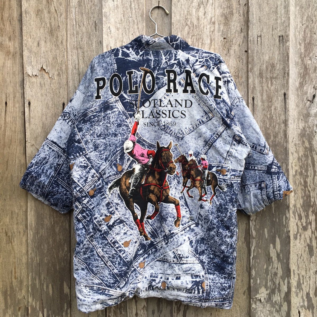 Japanese Brand × Vintage Japanese Kimono Polo Race Animated Big Logo Size US L / EU 52-54 / 3 - 1 Thumbnail