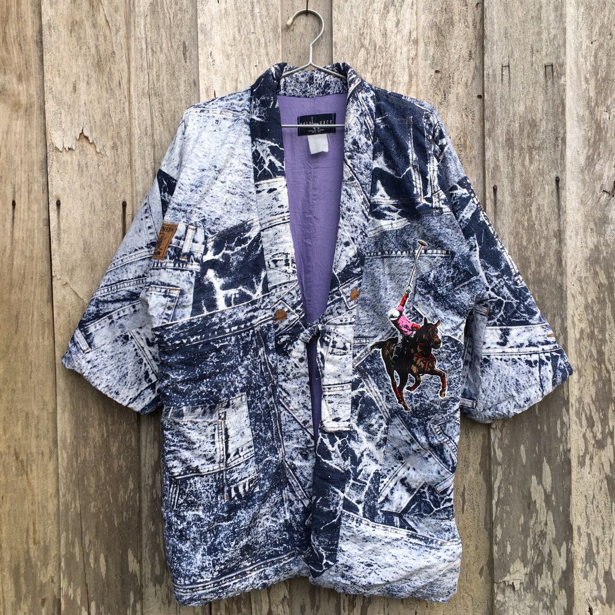 Japanese Brand × Vintage Japanese Kimono Polo Race Animated Big Logo Size US L / EU 52-54 / 3 - 7 Thumbnail