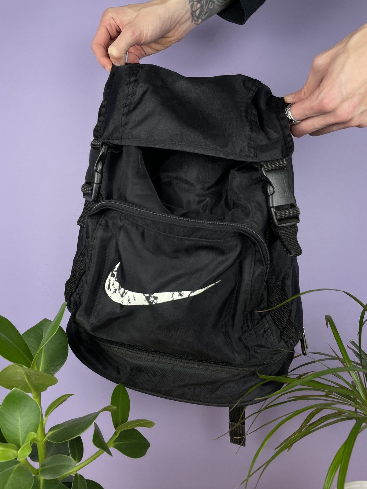 【希少】Vintage Nike Center Swoosh Backpack Nike Nike Vintage backpack center swoosh 90s | Grailed