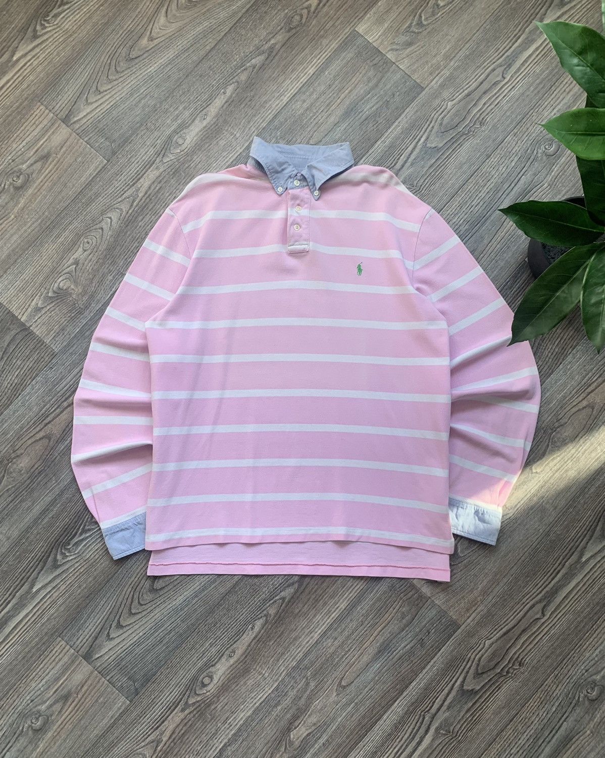 Polo Ralph Lauren POLO RALPH LAUREN STRIPED RUGBY PINK LONGSLEEVE | Grailed