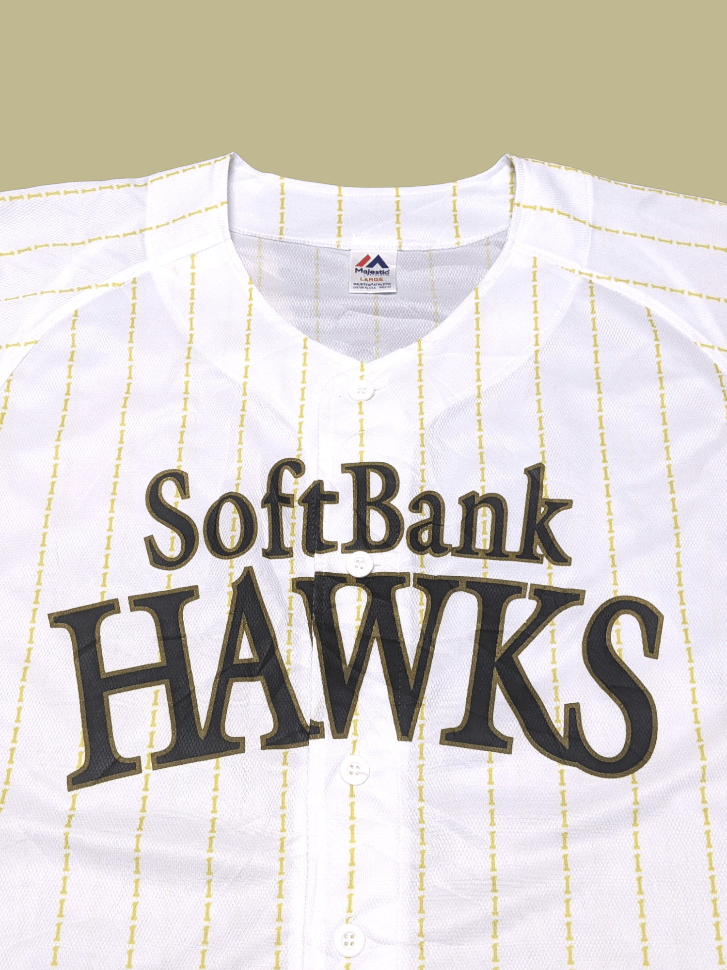 MLB × Majestic × Vintage Fukuoka Softbank Hawks Japanese Baseball Team Jersey Size US L / EU 52-54 / 3 - 3 Thumbnail