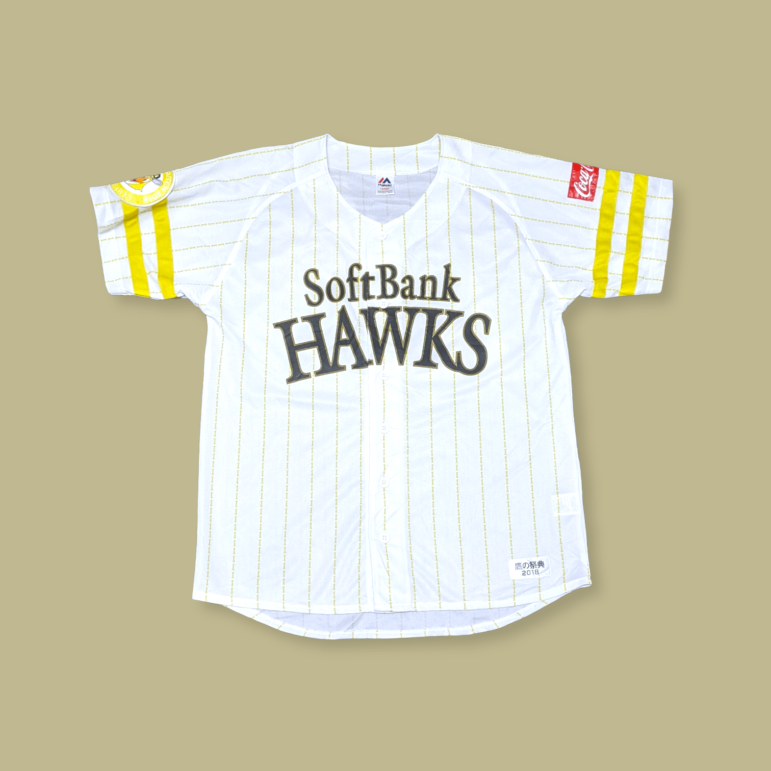 MLB × Majestic × Vintage Fukuoka Softbank Hawks Japanese Baseball Team Jersey Size US L / EU 52-54 / 3 - 1 Thumbnail