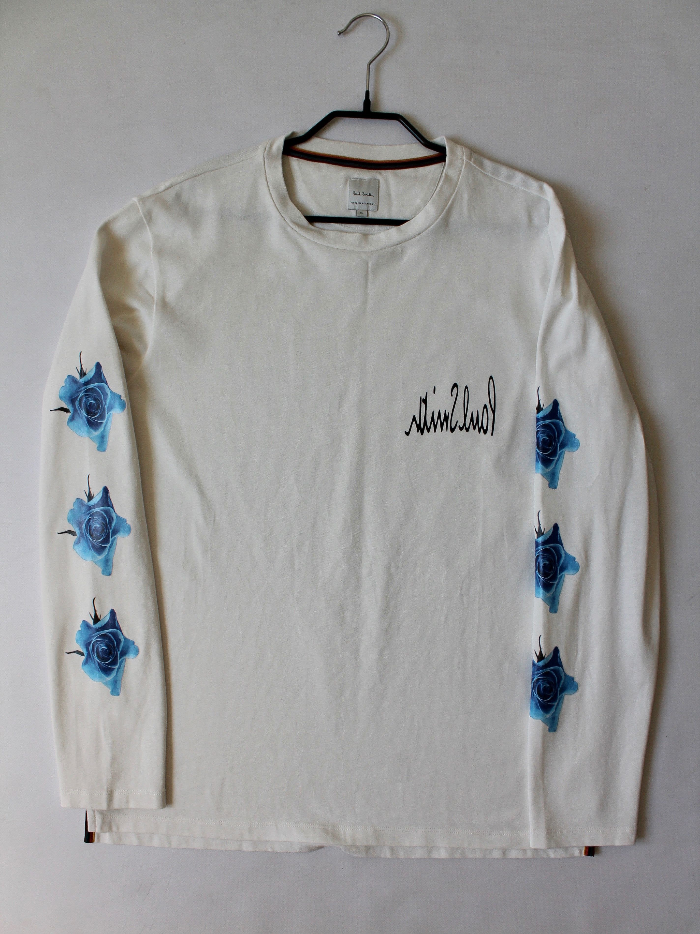 Paul Smith Paul Smith White Monarch Rose Long Sleeve T-Shirt Size US XL / EU 56 / 4 - 6 Thumbnail