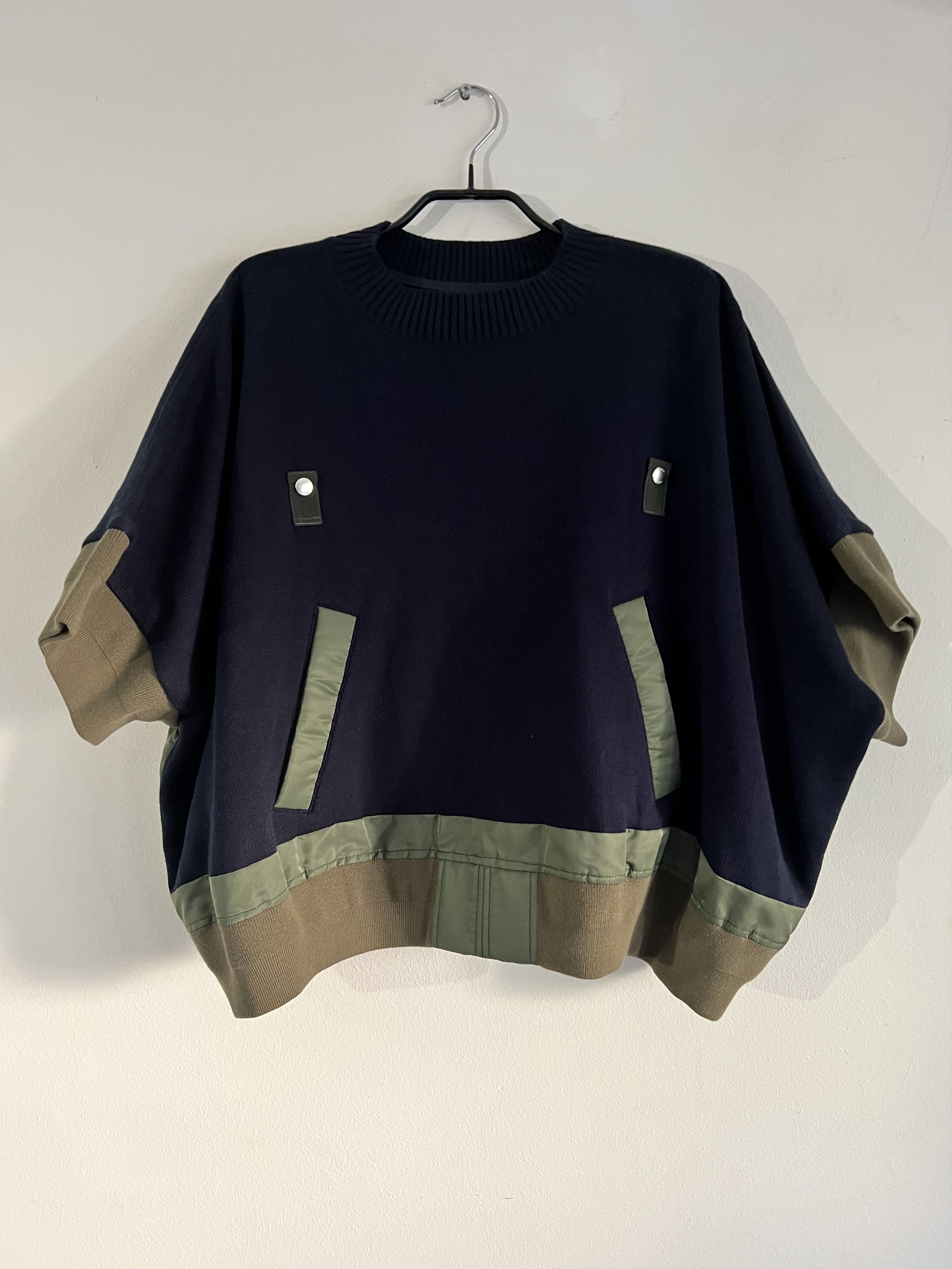 Sacai Sacai oversized half sleeve sweater Size US XL / EU 56 / 4 - 1 Thumbnail
