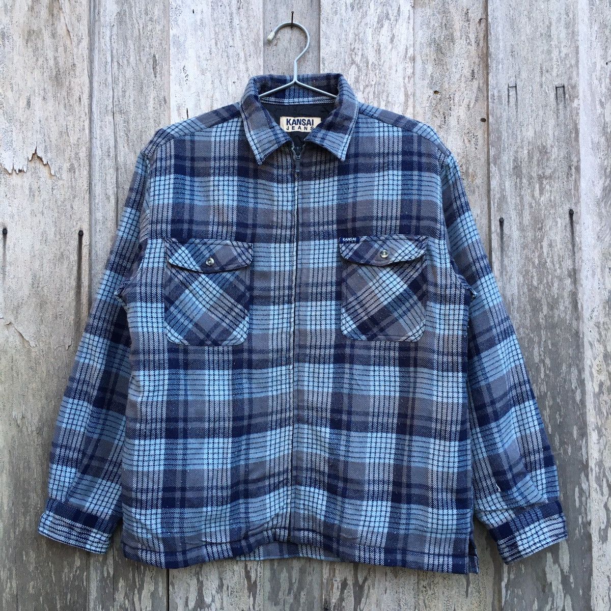 Japanese Brand × Kansai Yamamoto × Vintage Vintage Kansai Yamamoto Jeans Checkered Flannel Jacket Size US M / EU 48-50 / 2 - 1 Thumbnail