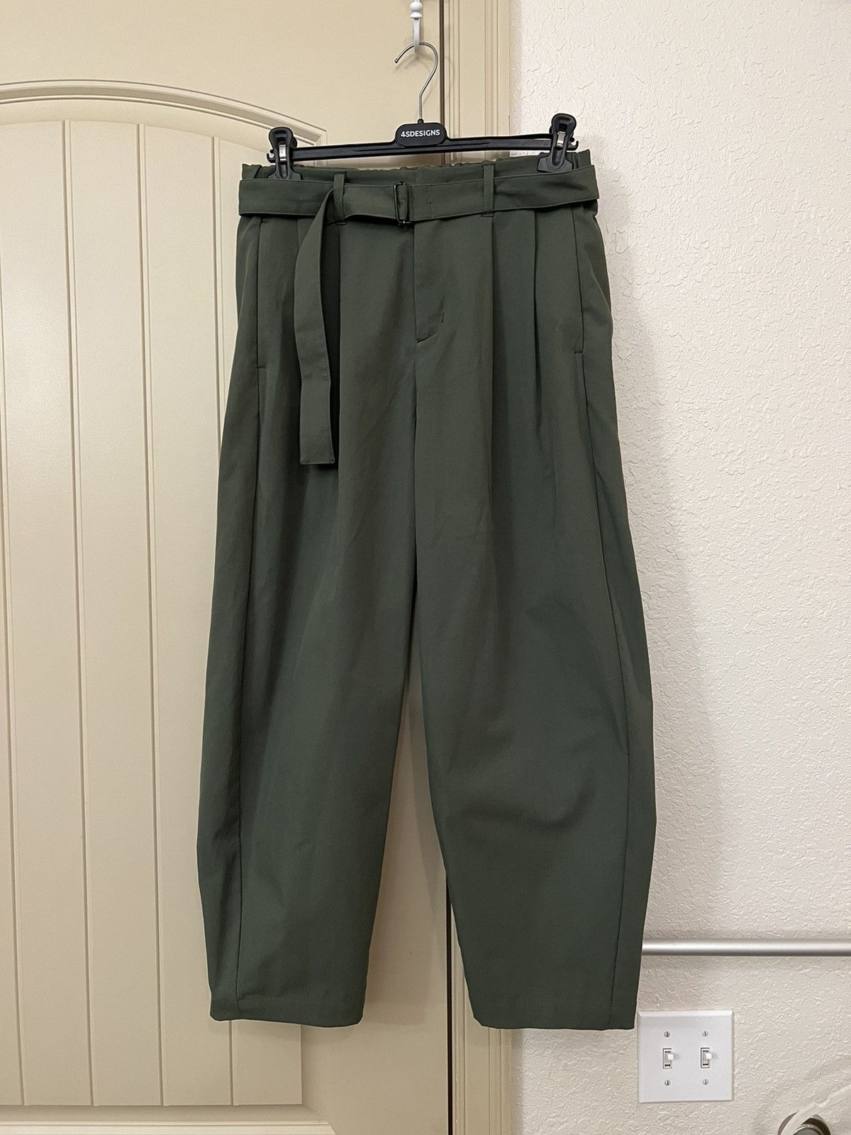 Kazuyuki Kumagai Attachment Attachment by Kazuyuki Kumagai Belted Wide Taper Pants Size US 32 / EU 48 - 1 Thumbnail