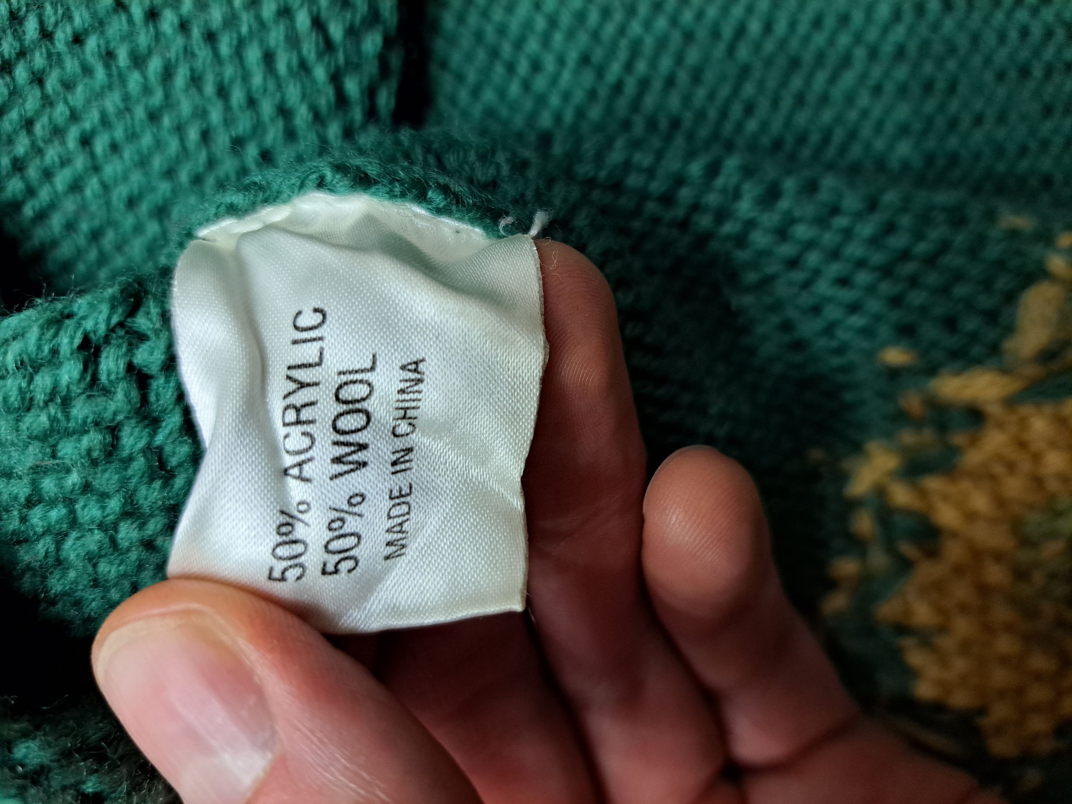 Vintage Grean vintage wool sweater L size, green, flowers, RARE Size L / US 10 / IT 46 - 6 Thumbnail