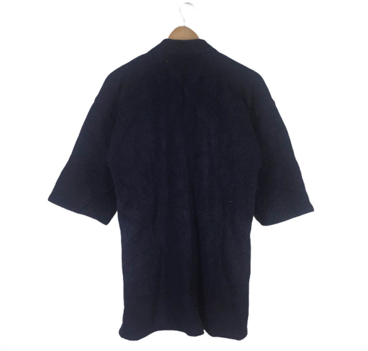 Indigo × Japanese Brand × Pure Blue Japan Men’s Modern Cardigan Style Sashiko Noragi Swordsman Kimono Size US L / EU 52-54 / 3 - 7 Thumbnail